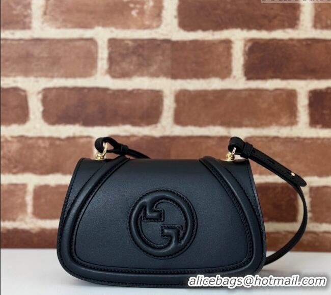 Best Quality Gucci Blondie Small Shoulder bag in Smooth Leather 815700 Black 2024