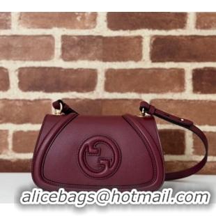 Buy Classic Gucci Blondie Small Shoulder bag in Smooth Leather 815700 Dark Burgundy 2024