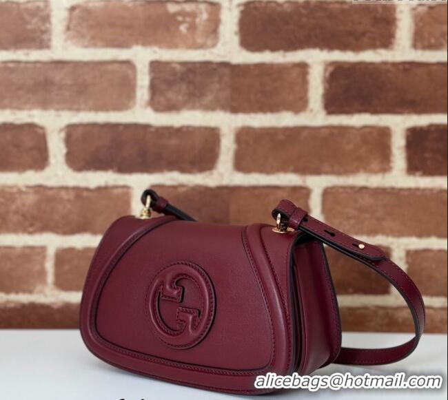 Buy Classic Gucci Blondie Small Shoulder bag in Smooth Leather 815700 Dark Burgundy 2024