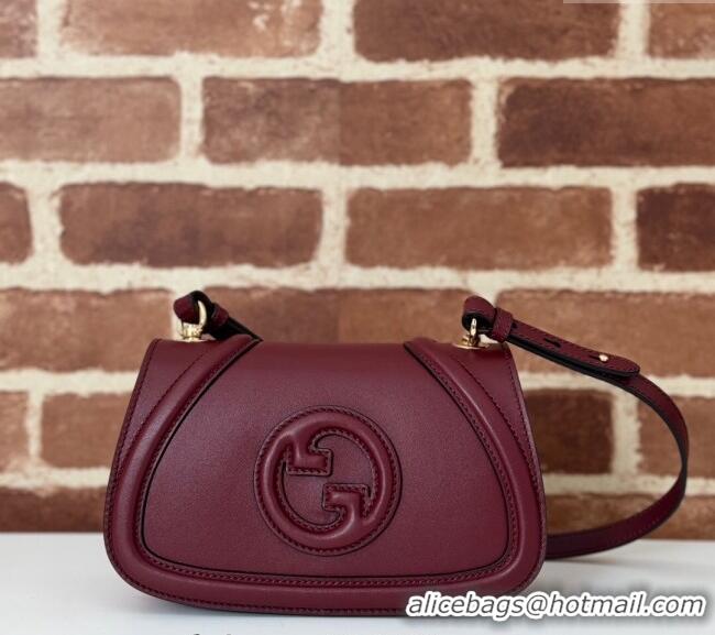 Buy Classic Gucci Blondie Small Shoulder bag in Smooth Leather 815700 Dark Burgundy 2024
