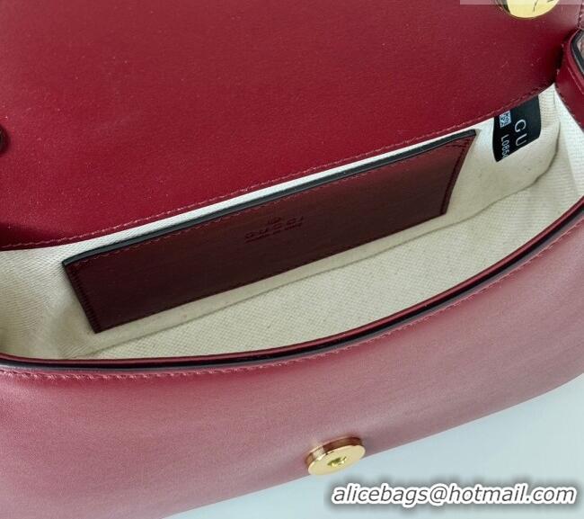 Buy Classic Gucci Blondie Small Shoulder bag in Smooth Leather 815700 Dark Burgundy 2024