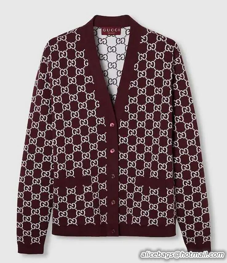 Modern Classic Gucci GG Reversible Wool-blend Jacquard Cardigan ‎G798157 2025