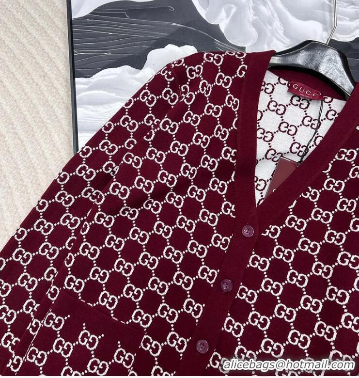Modern Classic Gucci GG Reversible Wool-blend Jacquard Cardigan ‎G798157 2025
