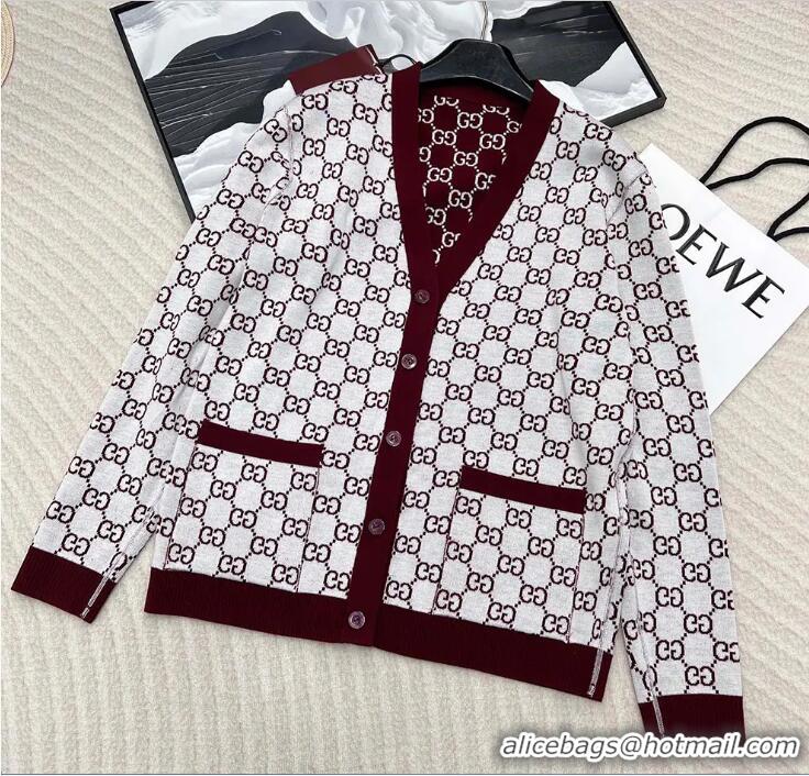 Modern Classic Gucci GG Reversible Wool-blend Jacquard Cardigan ‎G798157 2025