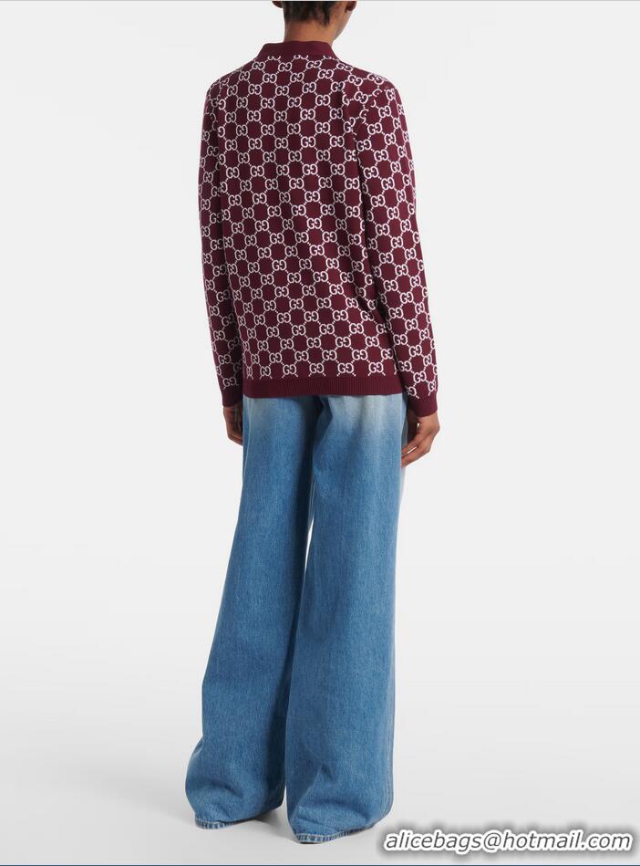 Modern Classic Gucci GG Reversible Wool-blend Jacquard Cardigan ‎G798157 2025