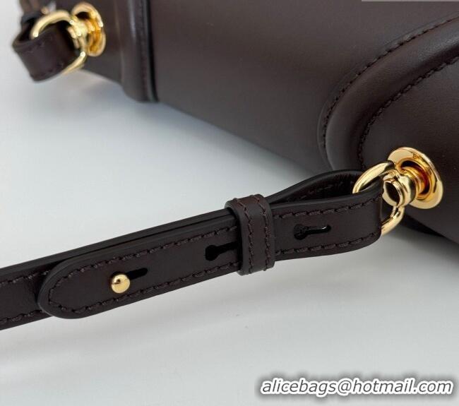 New Cheap Gucci Blondie Small Shoulder bag in Smooth Leather 815700 Coffee Brown 2024