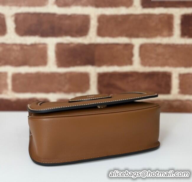 New Cheap Gucci Blondie Small Shoulder bag in Smooth Leather 815700 Tan Brown 2024