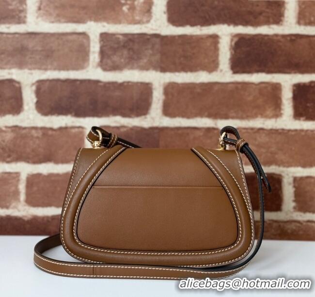New Cheap Gucci Blondie Small Shoulder bag in Smooth Leather 815700 Tan Brown 2024