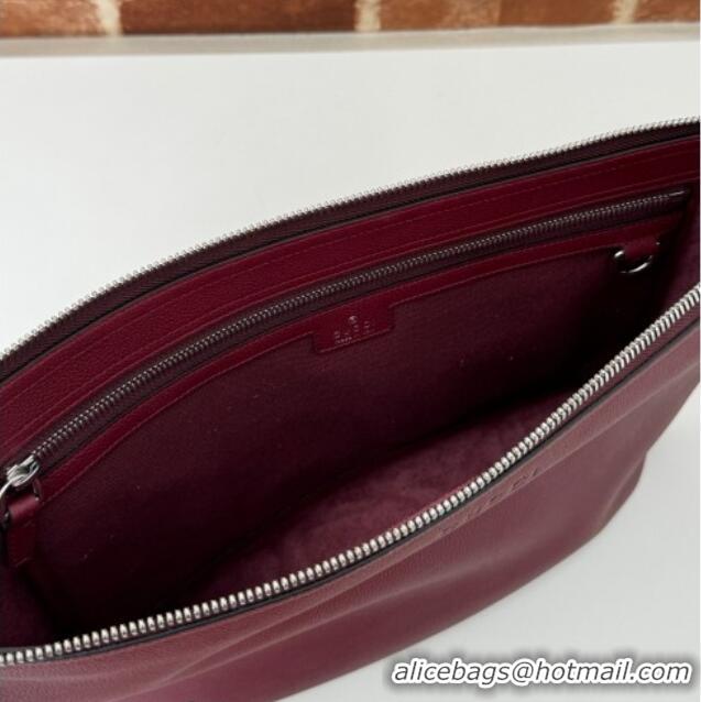 Luxury Cheap Gucci B Leather Small Crossbody Bag 801887 Red 2024