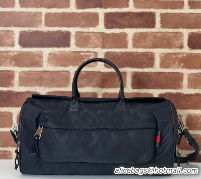 Promotional Gucci Mens Medium Nylon Duffle Bag 800185 Black 2024