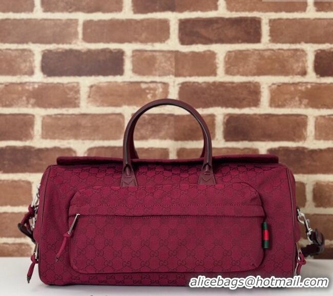 Pretty Style Gucci Mens Medium GG Canvas Duffle Bag 800185 Rosso Ancora Red 2024