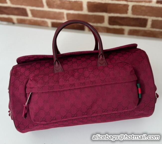 Pretty Style Gucci Mens Medium GG Canvas Duffle Bag 800185 Rosso Ancora Red 2024