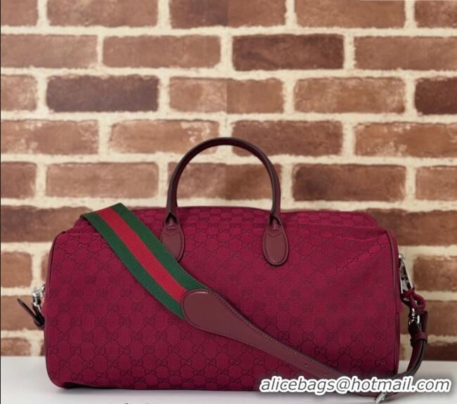 Pretty Style Gucci Mens Medium GG Canvas Duffle Bag 800185 Rosso Ancora Red 2024