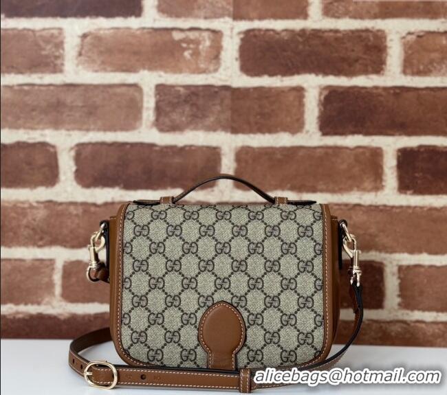 Famous Brand Gucci GG Canvas Emblem Mini Shoulder bag 815211 Beige/Brown 2024