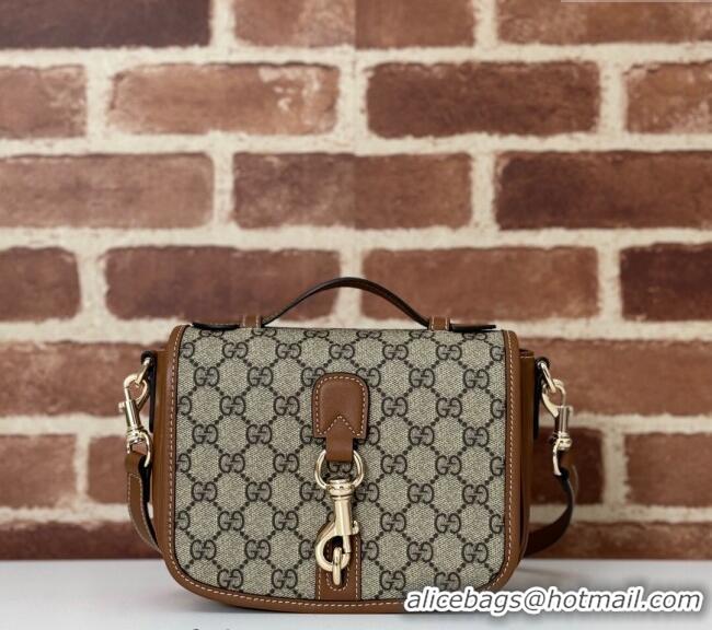 Famous Brand Gucci GG Canvas Emblem Mini Shoulder bag 815211 Beige/Brown 2024
