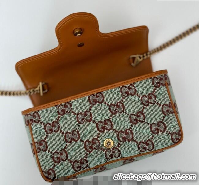 Big Discount Gucci GG Canvas Super Mini Shoulder bag Pale 783141 Blue/Brown 2024