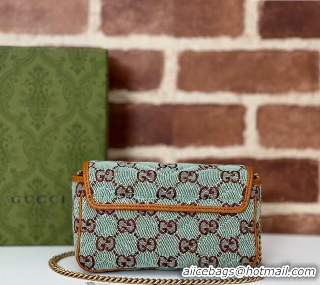 Big Discount Gucci GG Canvas Super Mini Shoulder bag Pale 783141 Blue/Brown 2024