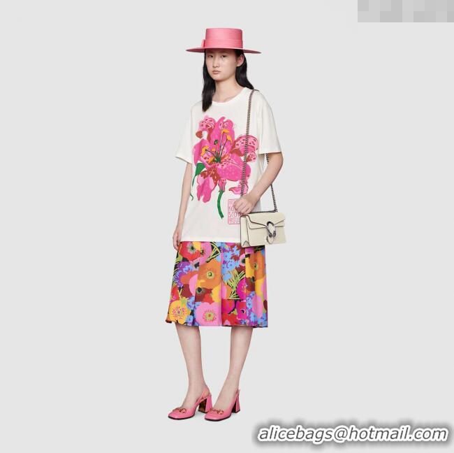 Pretty Style Gucci Dionysus Grained Leather Small Shoulder Bag ‎499623 White/Blue/Silver 2024