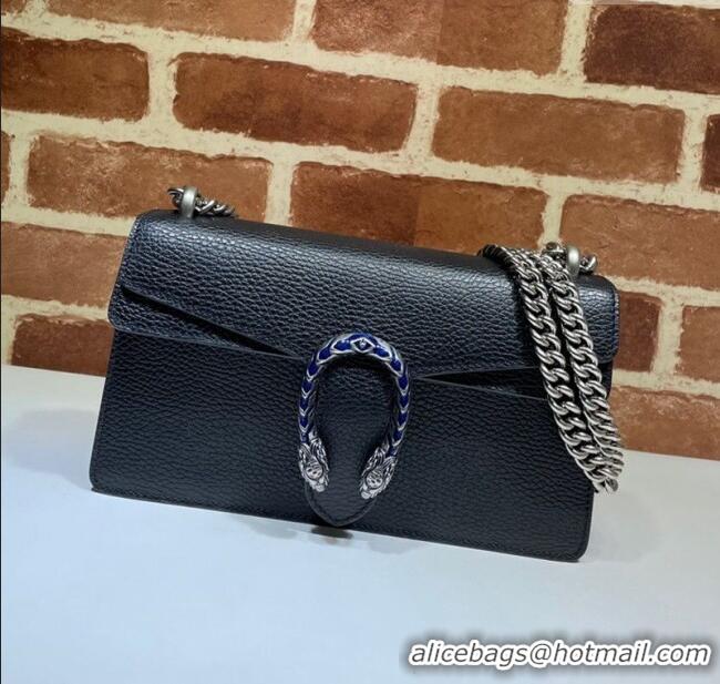 Shop Grade Gucci Dionysus Grained Leather Small Shoulder Bag ‎499623 Black/Blue/Silver 2024