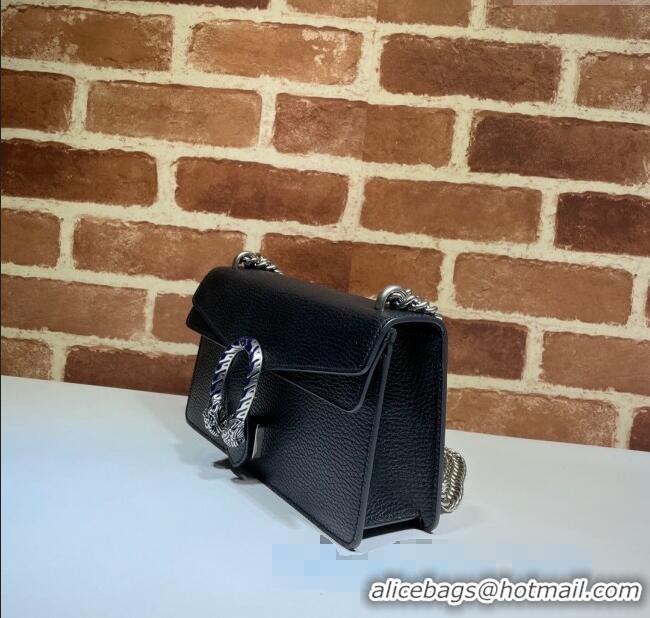 Shop Grade Gucci Dionysus Grained Leather Small Shoulder Bag ‎499623 Black/Blue/Silver 2024