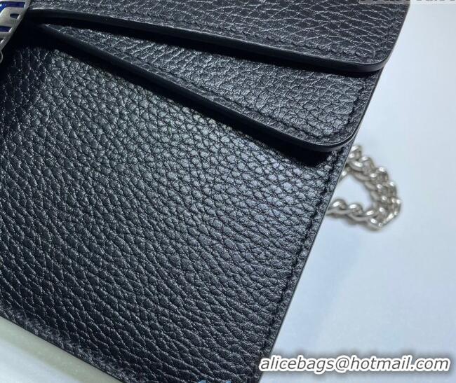 Shop Grade Gucci Dionysus Grained Leather Small Shoulder Bag ‎499623 Black/Blue/Silver 2024