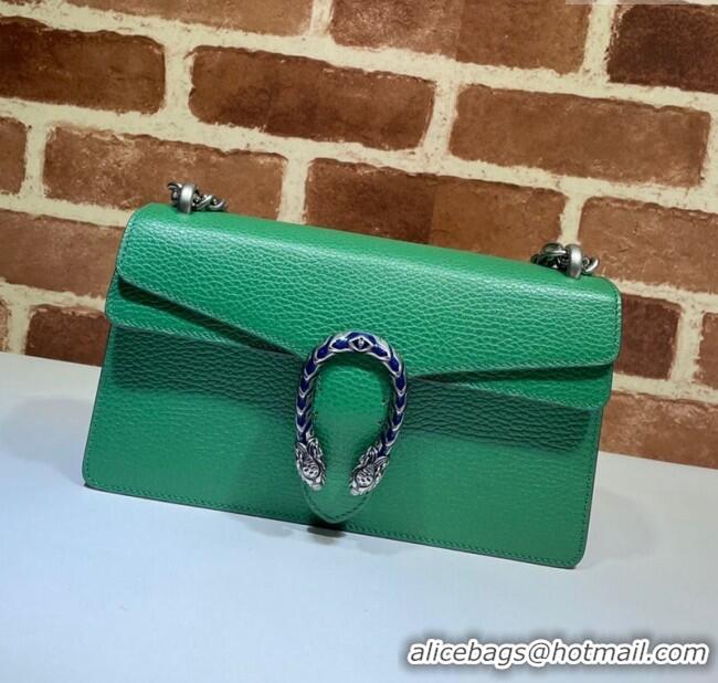 New Cheap Gucci Dionysus Grained Leather Small Shoulder Bag ‎499623 Green/Blue/Silver 2024