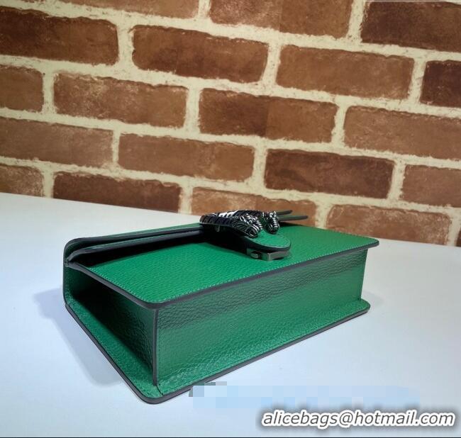 New Cheap Gucci Dionysus Grained Leather Small Shoulder Bag ‎499623 Green/Blue/Silver 2024
