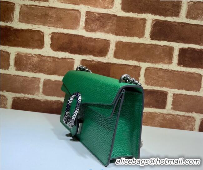 New Cheap Gucci Dionysus Grained Leather Small Shoulder Bag ‎499623 Green/Blue/Silver 2024