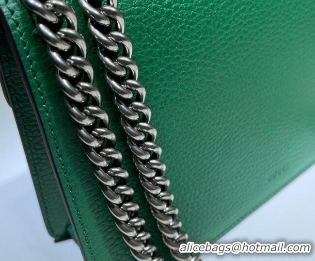 New Cheap Gucci Dionysus Grained Leather Small Shoulder Bag ‎499623 Green/Blue/Silver 2024