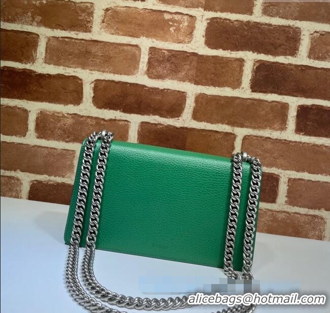 New Cheap Gucci Dionysus Grained Leather Small Shoulder Bag ‎499623 Green/Blue/Silver 2024