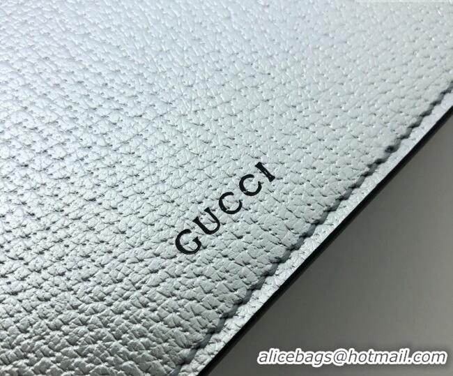 Luxury Cheap Gucci Dionysus Metallic Leather Small Shoulder Bag ‎499623 Silver/Strass 2024