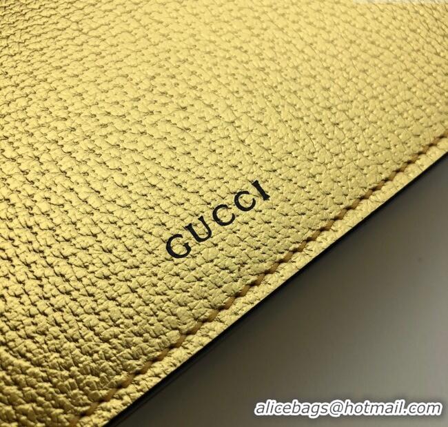 Best Quality Gucci Dionysus Metallic Leather Small Shoulder Bag ‎499623 Yellow Gold/Strass 2024