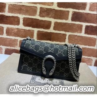 Big Discount Gucci Dionysus Small Shoulder Bag in Black GG Denim Jacquard 499623 2024