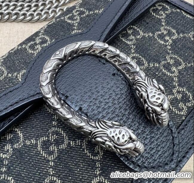 Big Discount Gucci Dionysus Small Shoulder Bag in Black GG Denim Jacquard 499623 2024