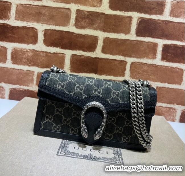 Big Discount Gucci Dionysus Small Shoulder Bag in Black GG Denim Jacquard 499623 2024