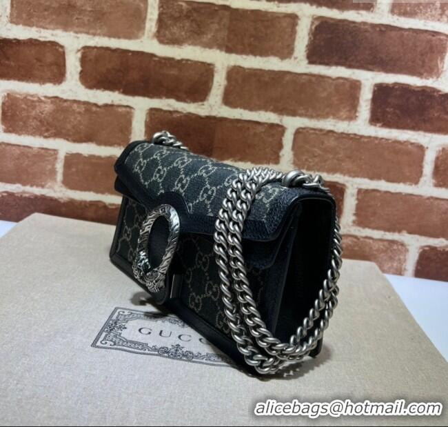 Big Discount Gucci Dionysus Small Shoulder Bag in Black GG Denim Jacquard 499623 2024