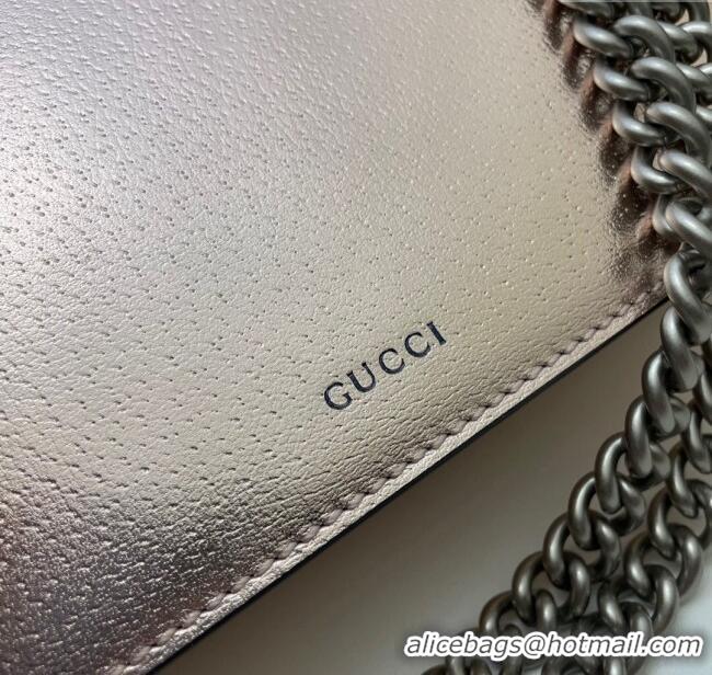 Buy Specials Gucci Dionysus Metallic Leather Small Bag with Strass 499623 Rose Gold 2024