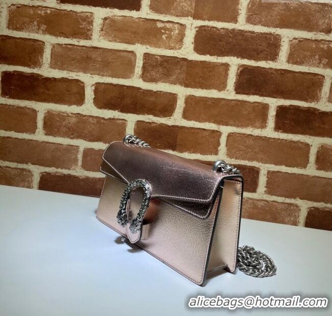 Buy Specials Gucci Dionysus Metallic Leather Small Bag with Strass 499623 Rose Gold 2024