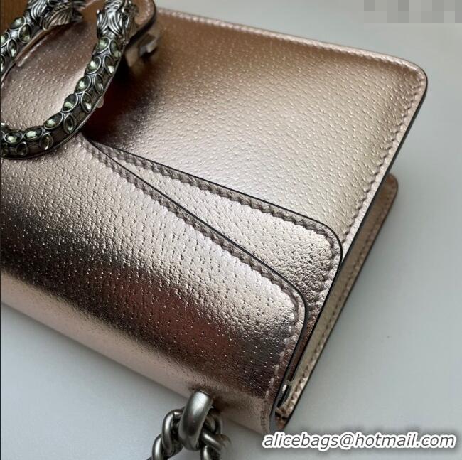 Buy Specials Gucci Dionysus Metallic Leather Small Bag with Strass 499623 Rose Gold 2024