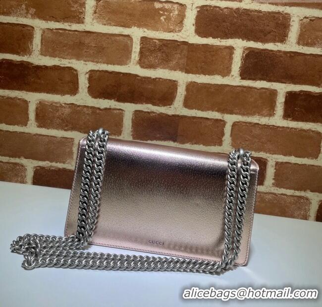 Buy Specials Gucci Dionysus Metallic Leather Small Bag with Strass 499623 Rose Gold 2024