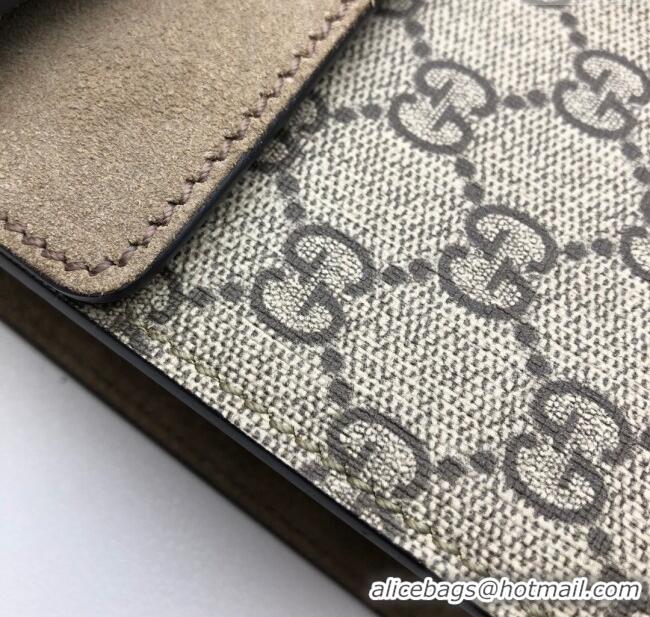 Top Grade Gucci Dionysus GG Canvas and Suede Small Bag with Strass 499623 Beige/Khaki 2024
