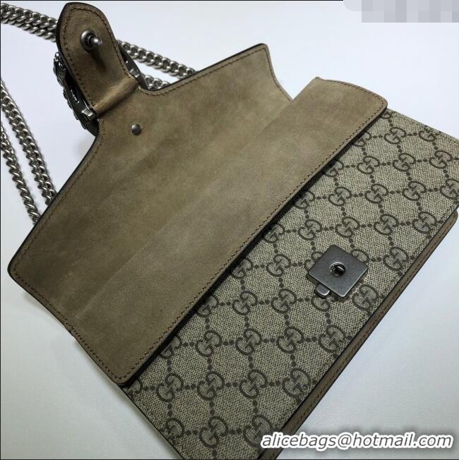 Top Grade Gucci Dionysus GG Canvas and Suede Small Bag with Strass 499623 Beige/Khaki 2024