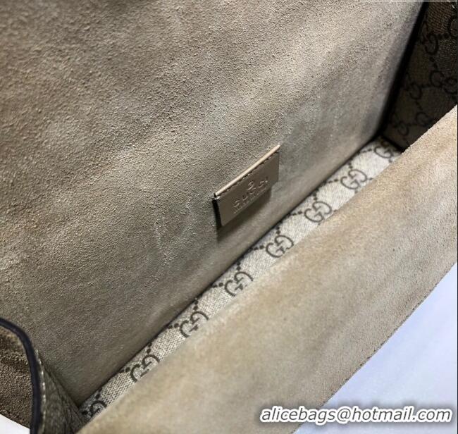 Top Grade Gucci Dionysus GG Canvas and Suede Small Bag with Strass 499623 Beige/Khaki 2024
