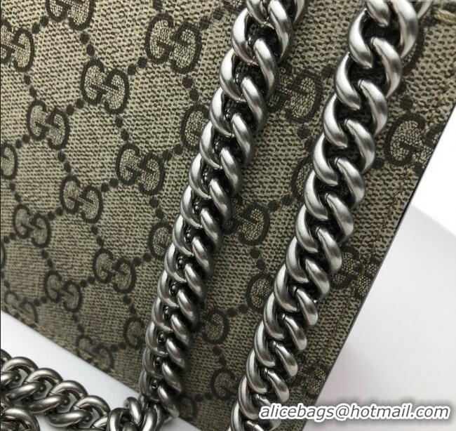 Good Taste Gucci Dionysus GG Canvas and Suede Small Bag with Strass 499623 Beige/Red 2024