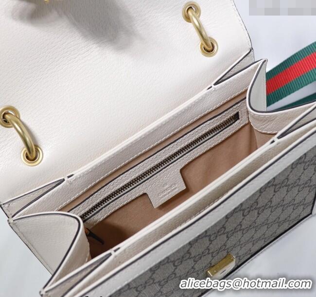 Low Price Gucci Sylvie GG Canvas Top Handle Bag with Bee 476541 Beige/White 2024