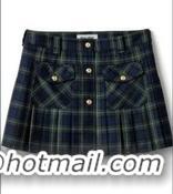 Buy Famous Brand Miu Miu Pleated Tartan Mini Skirt 89501 Green 2025