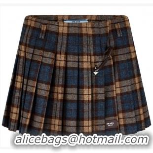 ​Original Cheap Prada Checked Mini Skirt PA64512