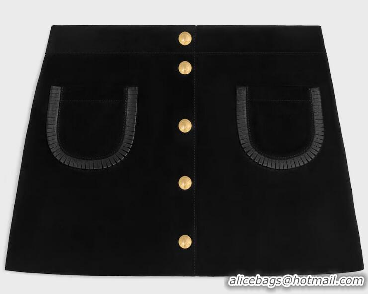 ​Original Cheap Celine Mini Skirt In Suede C8912 Black 2025
