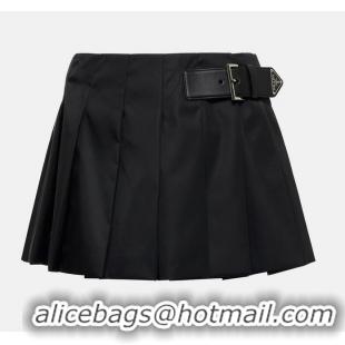 ​Top Grade Prada Pleated Miniskirt PA2167 Black 2025