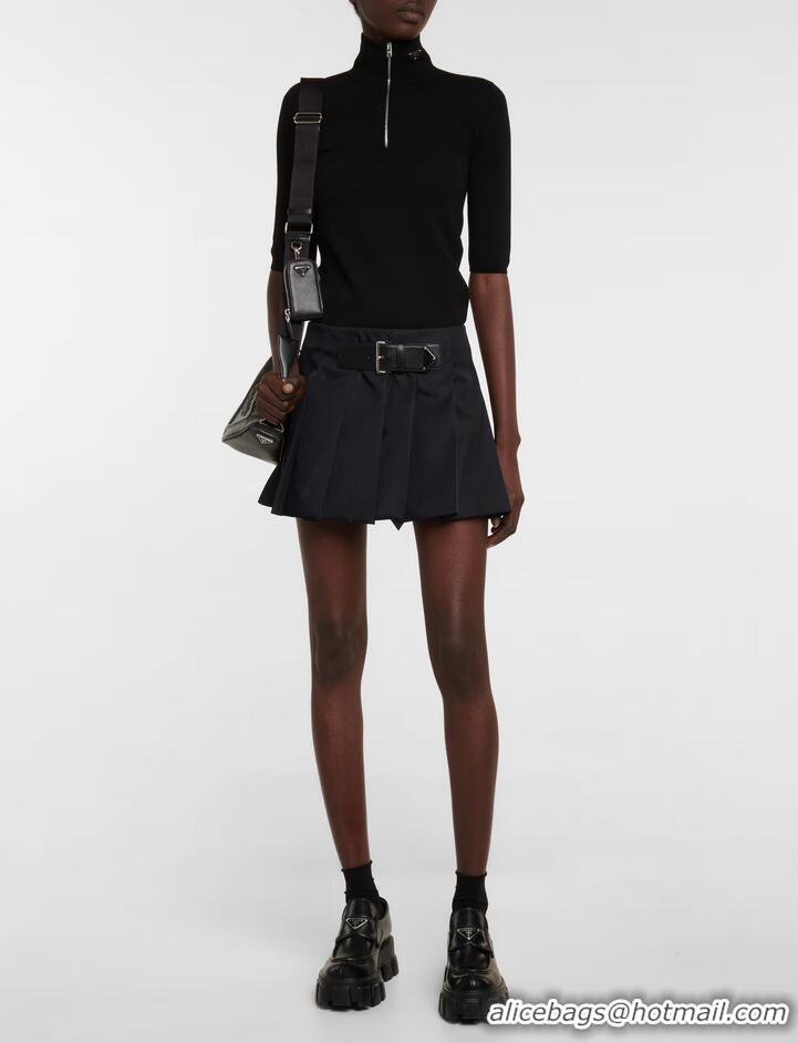 ​Top Grade Prada Pleated Miniskirt PA2167 Black 2025